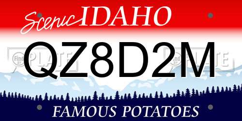 QZ8D2M Idaho License Plate