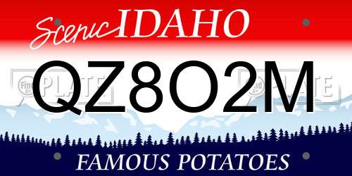 QZ8O2M Idaho License Plate