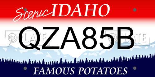 QZA85B Idaho License Plate