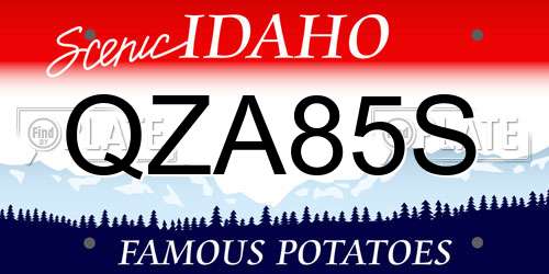 QZA85S Idaho License Plate