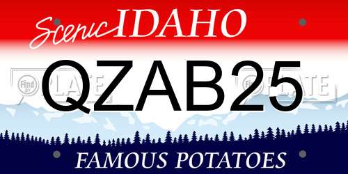 QZAB25 Idaho License Plate