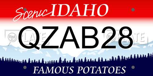 QZAB28 Idaho License Plate