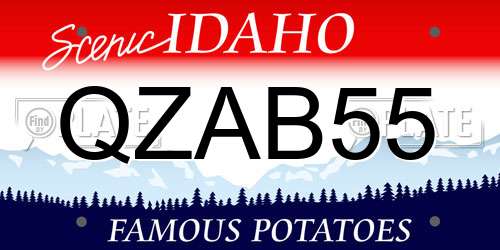 QZAB55 Idaho License Plate