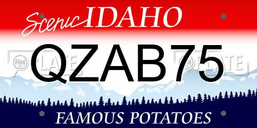 QZAB75 Idaho License Plate