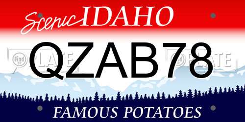 QZAB78 Idaho License Plate