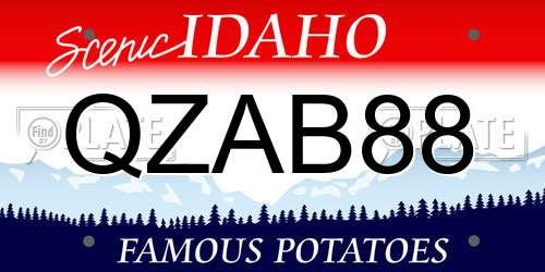 QZAB88 Idaho License Plate