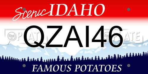 QZAI46 Idaho License Plate