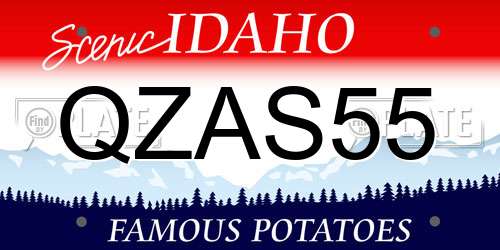 QZAS55 Idaho License Plate