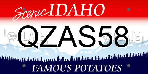 QZAS58 Idaho License Plate