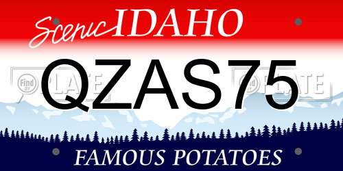 QZAS75 Idaho License Plate