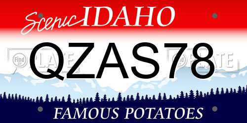 QZAS78 Idaho License Plate