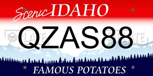 QZAS88 Idaho License Plate