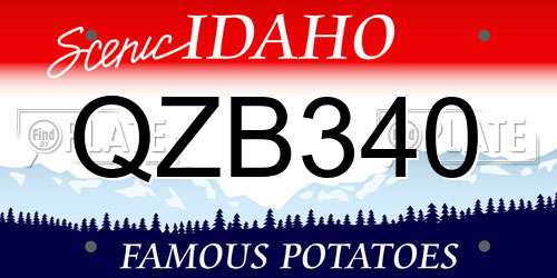 QZB340 Idaho License Plate