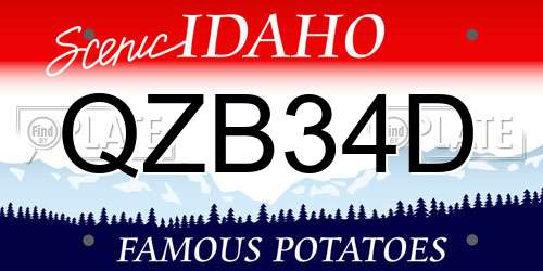 QZB34D Idaho License Plate