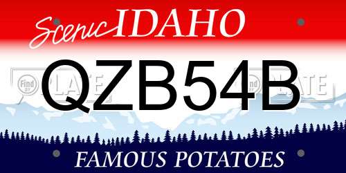 QZB54B Idaho License Plate