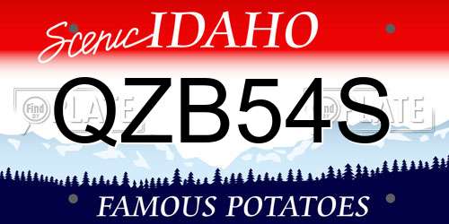 QZB54S Idaho License Plate