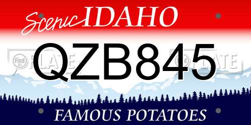 QZB845 Idaho License Plate