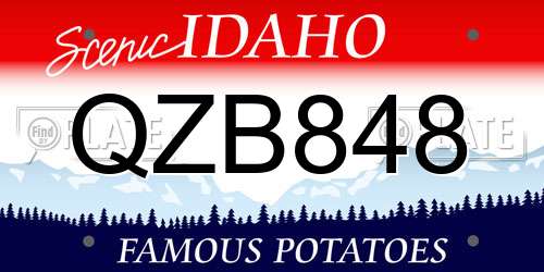 QZB848 Idaho License Plate