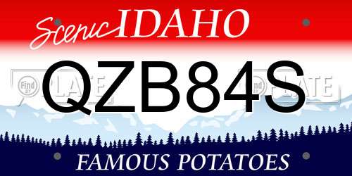 QZB84S Idaho License Plate