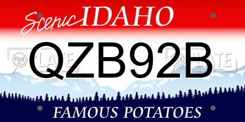 QZB92B Idaho License Plate