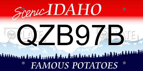QZB97B Idaho License Plate