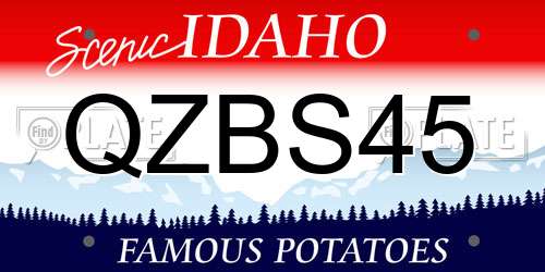QZBS45 Idaho License Plate