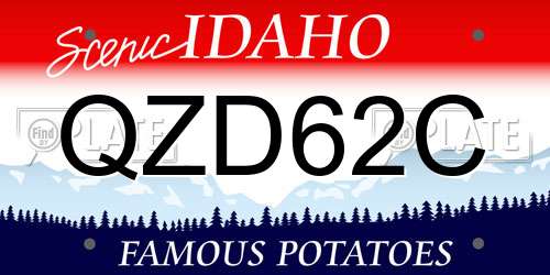 QZD62C Idaho License Plate