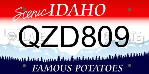 QZD809 Idaho License Plate