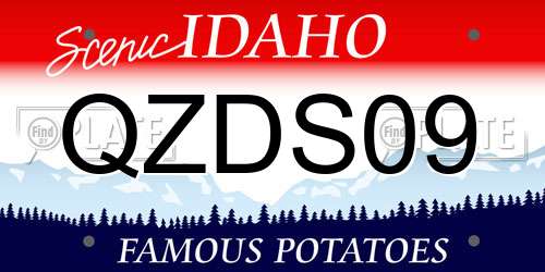 QZDS09 Idaho License Plate