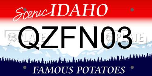 QZFN03 Idaho License Plate