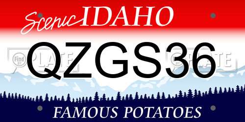 QZGS36 Idaho License Plate