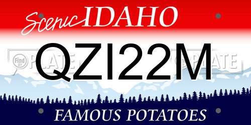 QZI22M Idaho License Plate