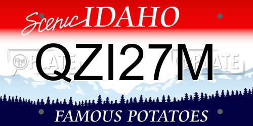 QZI27M Idaho License Plate