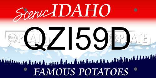 QZI59D Idaho License Plate
