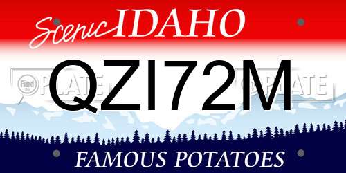 QZI72M Idaho License Plate