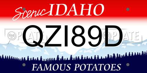 QZI89D Idaho License Plate