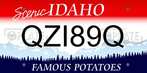 QZI89Q Idaho License Plate