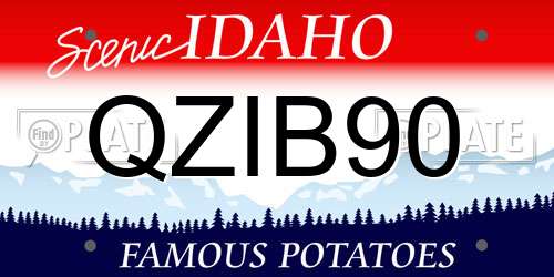 QZIB90 Idaho License Plate
