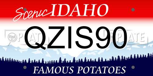QZIS90 Idaho License Plate