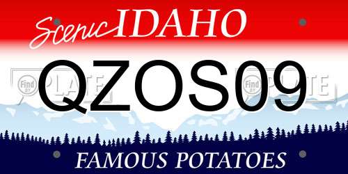 QZOS09 Idaho License Plate