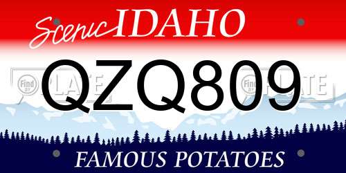 QZQ809 Idaho License Plate