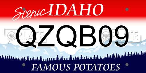 QZQB09 Idaho License Plate