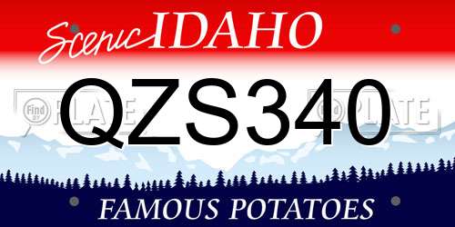 QZS340 Idaho License Plate