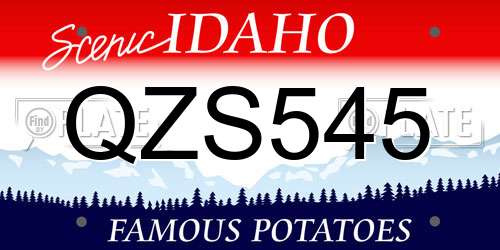 QZS545 Idaho License Plate