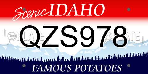QZS978 Idaho License Plate