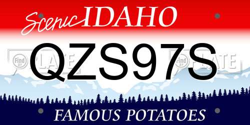 QZS97S Idaho License Plate