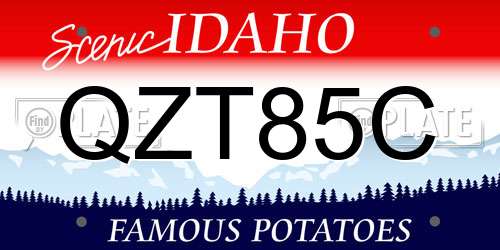 QZT85C Idaho License Plate