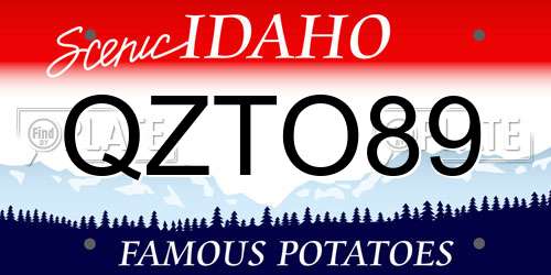 QZTO89 Idaho License Plate