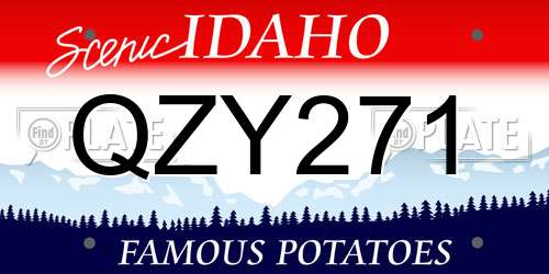 QZY271 Idaho License Plate