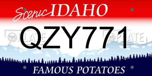QZY771 Idaho License Plate